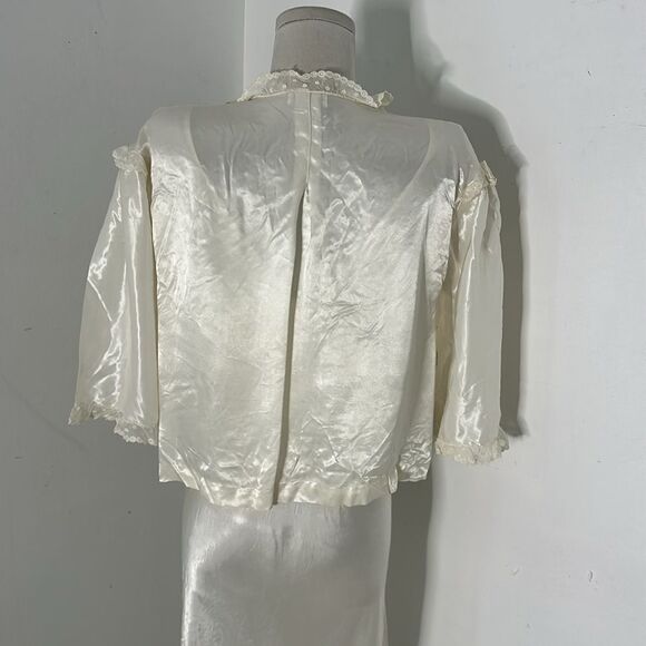 Rare 1930s Slipper Satin Bias Cut Peignoir Set VOLUP - Picture 13 of 13